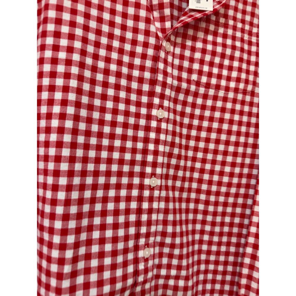 Janie and Jack Boys - Red Houndstooth Brushed Twill Shirt - Christmas - Size 16 - Picture 5 of 6